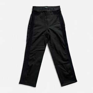 Express black pant with velvet navy stripe